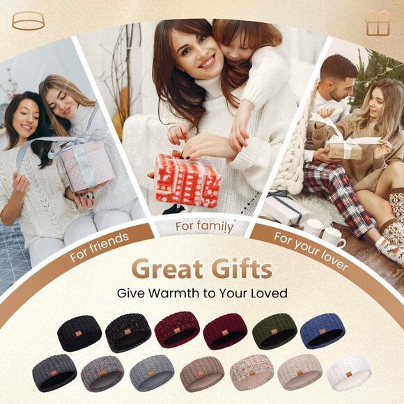 Winter Headbands Women 3 Pack Wool Fleece Lined Warm Ear Muffs for Cold Weather main image 7
